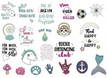 Stickserie ITH - Handgel Tasche Vol. 2 mit 22 Motiven in 5 Varianten plus blanko